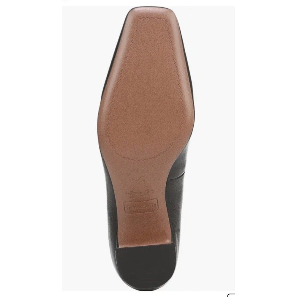 🖤 Franco Sarto Black Leather Low Block Heel Pumps – Size 7 - Picture 3 of 10